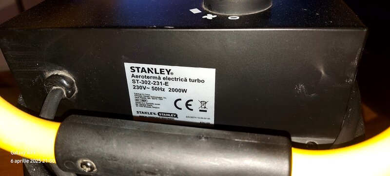 Vand aeroterma 220 V putere 2k turbo.